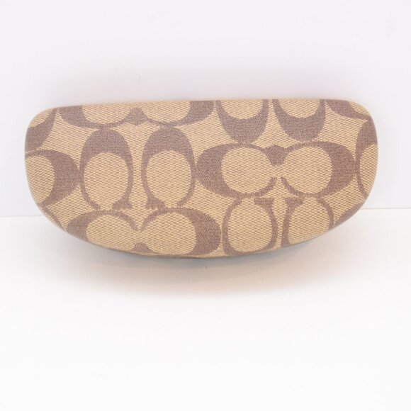 Coach Eyeglass Sunglasses Case Classic Logo Monogram Hard Clamshell Brown - Picture 4 of 12